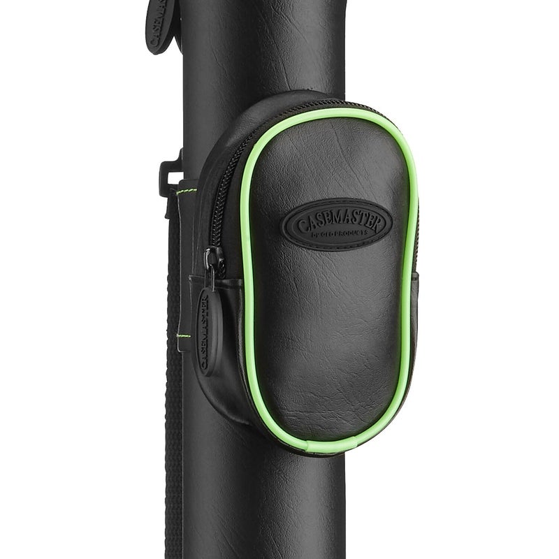 Casemaster Q-Vault Supreme Billiard/Pool Cue Hard Case, Holds 1 Complete 2-Piece Cue (1 Butt/1 Shaft), Black with Green Trim - Image 2